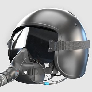 Fighter Jet Pilot Helmet with Oxygen Mask 3D model