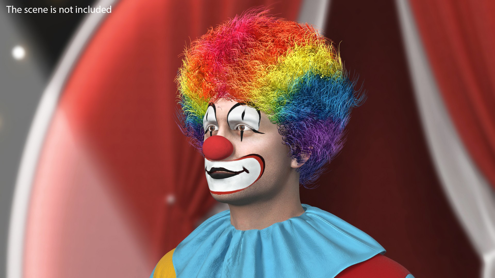Clown Wig Fur 3D model preview