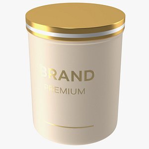 gold cosmetic jar 3D