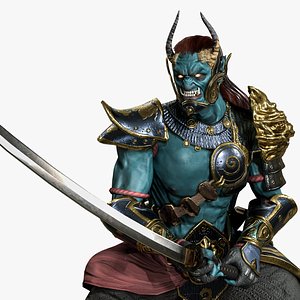 3D model yokai oni warrior character