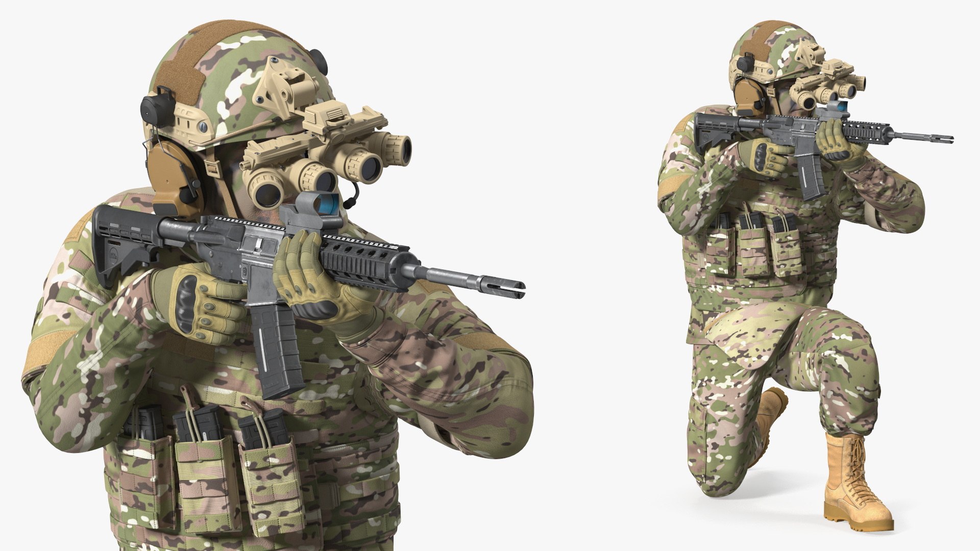 Soldier Green Camo With Night Visor Fur Rigged 3D Model - TurboSquid ...