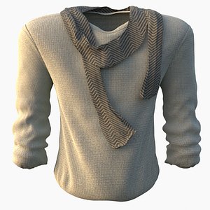 Male Sweater With Scarf