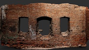 ruins brickwall interior abandoned factory photogrammetry 3D model