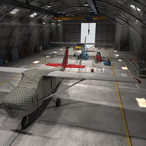 airplane hangar 3D model