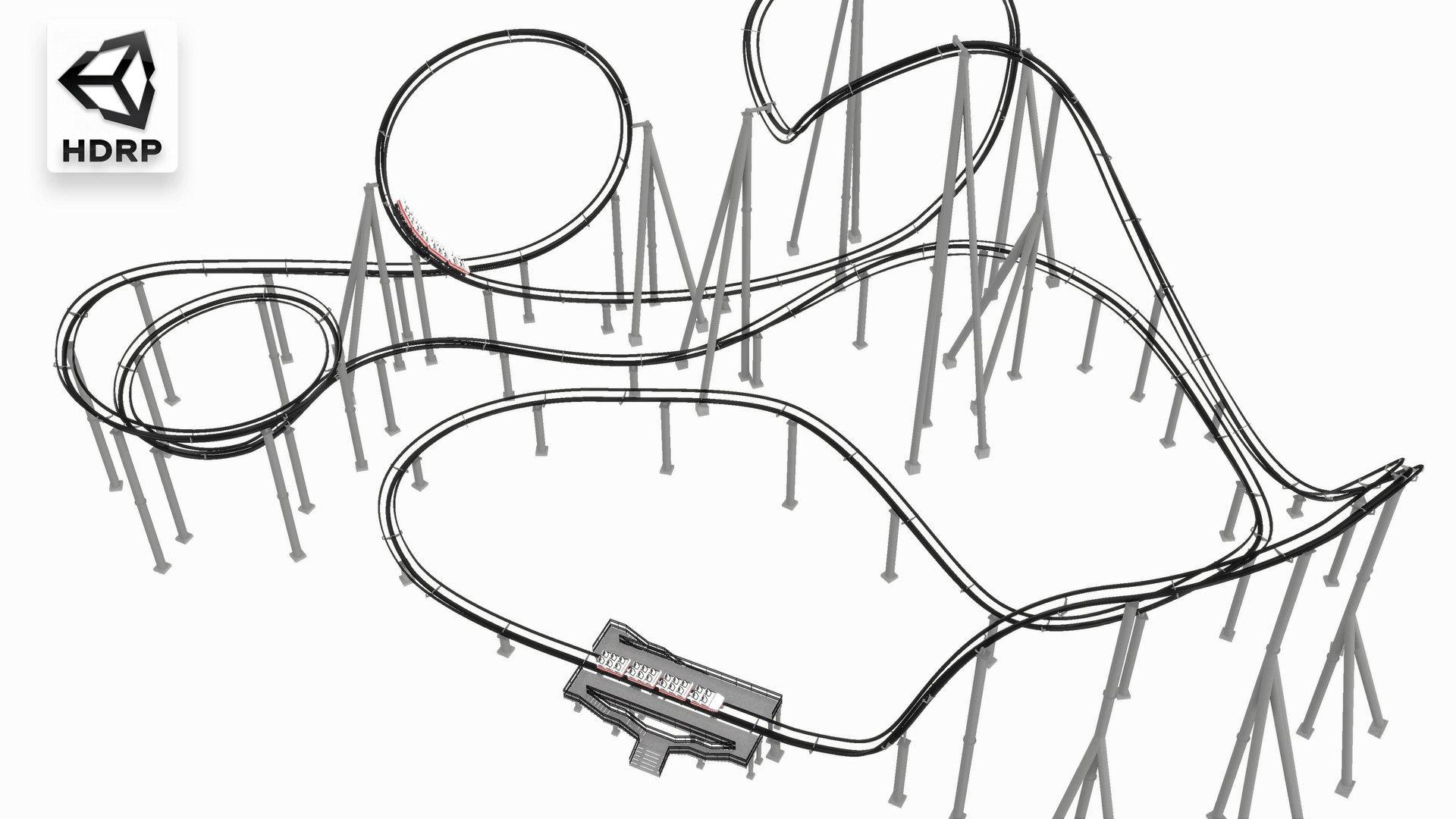 3D Detailed Roller Coaster Model - TurboSquid 2204920