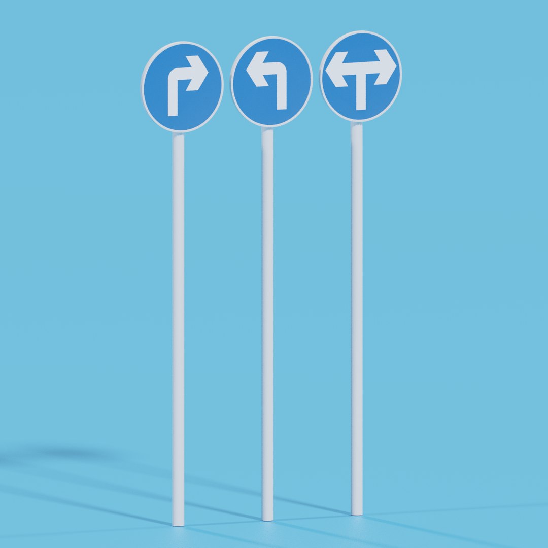 Turn Left Sign And Turn Right Sign 3D Model - TurboSquid 2341104