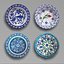 handpainted ceramic plates handmade 3d model