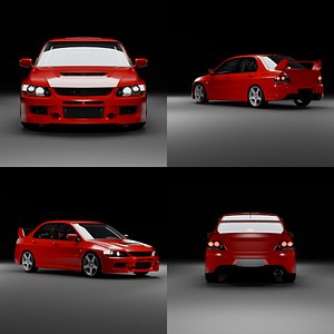 Mitsubishi Lancer Evolution IX - Modified - GameReady Low-poly 3D model 3D model