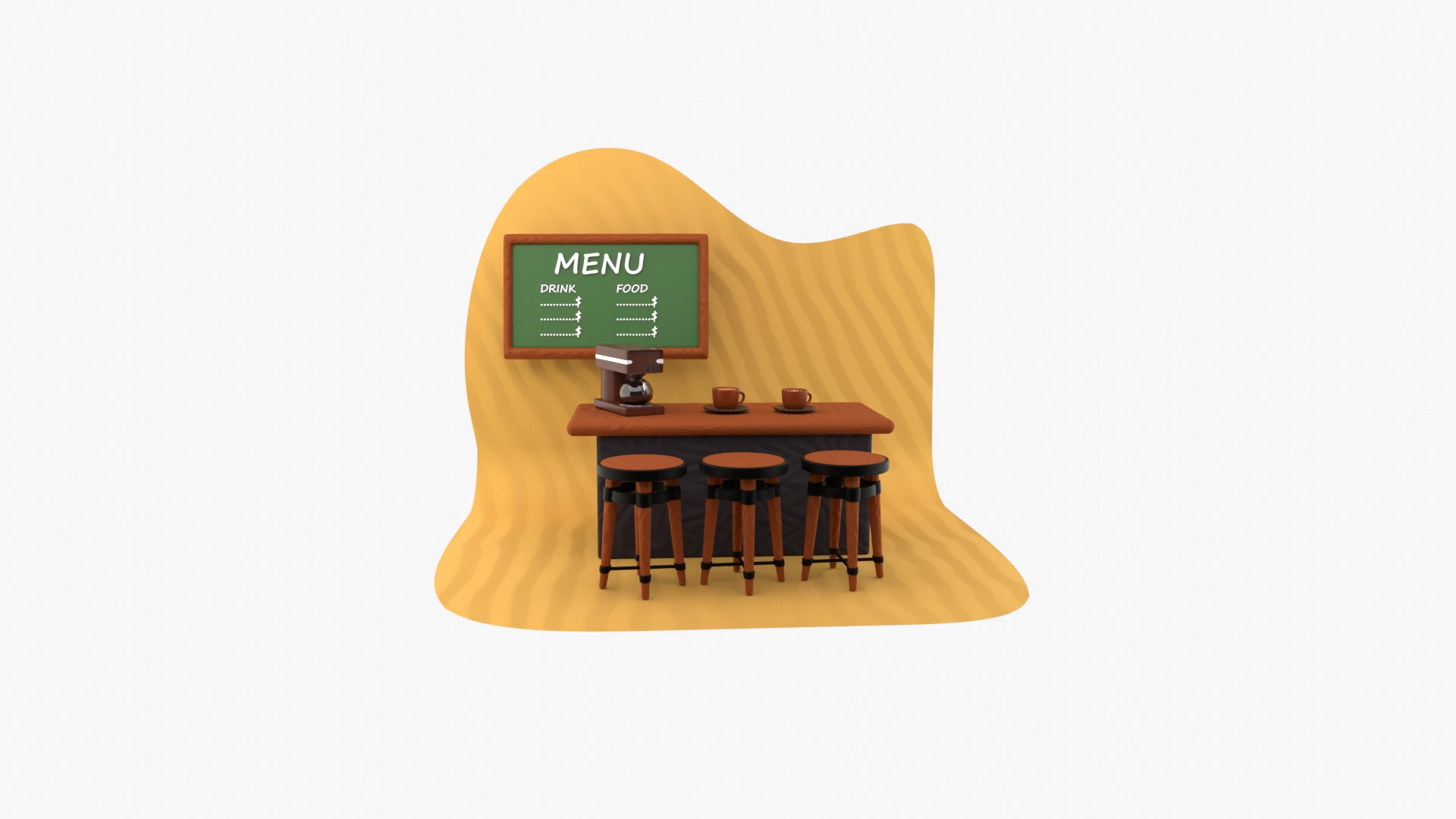 3D Coffee Shop Model - TurboSquid 2252599