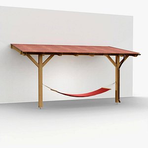 Pergola and hammock 3D model