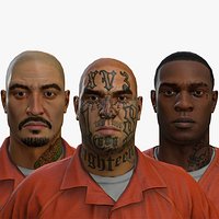 Correctional Facility Prisoners Low Poly