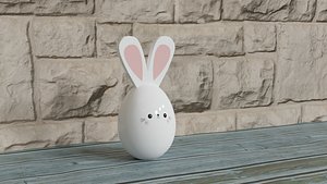 Cute Ceramic Easter Bunny 3D