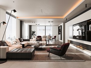 3D model Modern living room