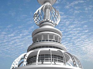 futuristic building 1 3d model