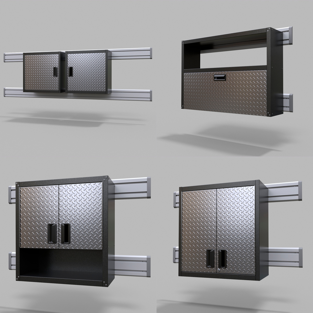 3D 1 Wall Mounted Storage Cabinets Pack 4 In 1 PBR Model - TurboSquid ...