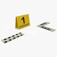 Crime Scene Number Tent with Forensic Scale Yellow