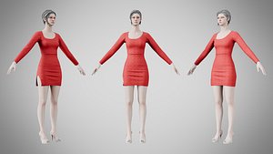 Dress 54 Red 3D model