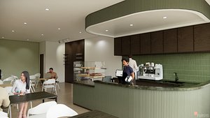 3D Cafe Interior model