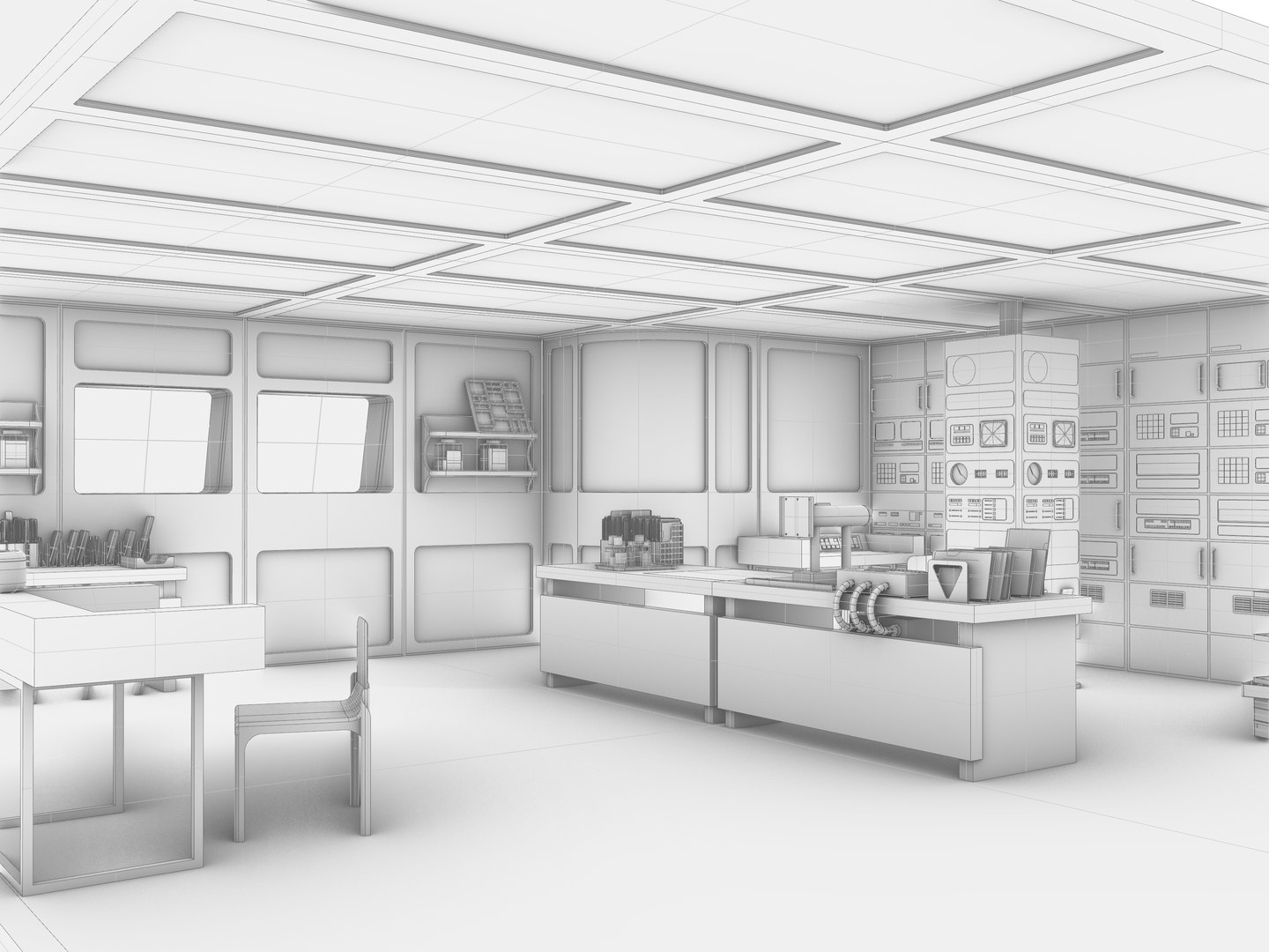 Flight Control Room 3D model - TurboSquid 2170720