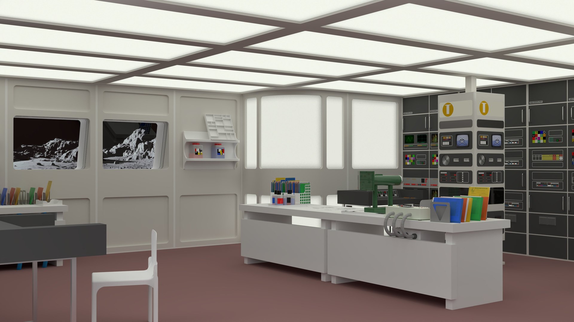 Flight Control Room 3D model - TurboSquid 2170720