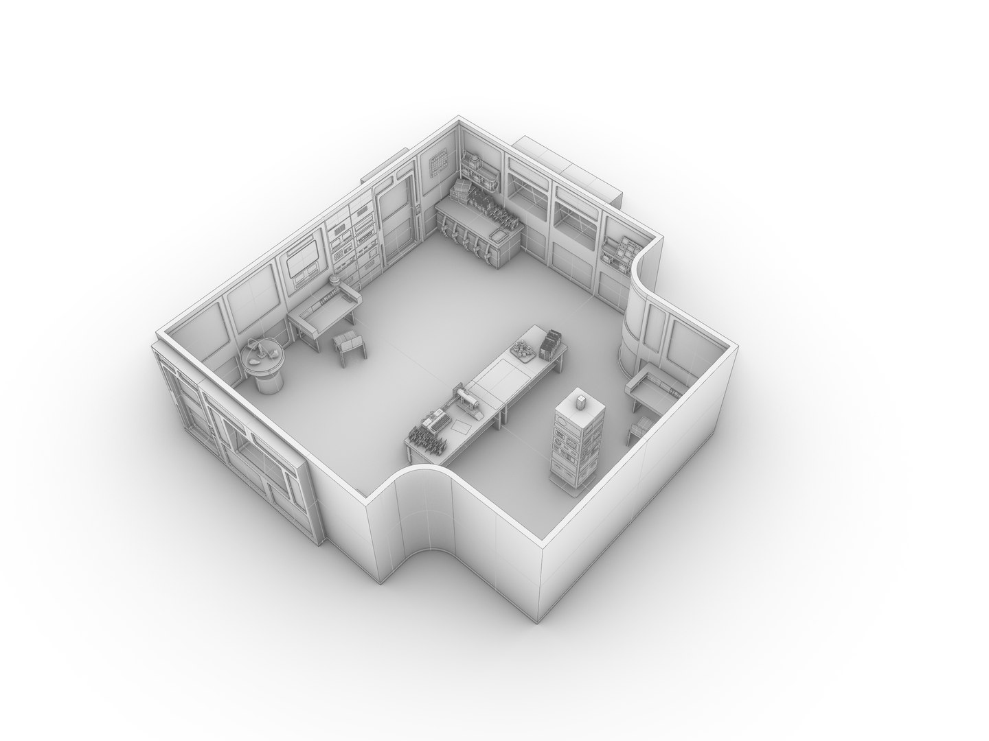 Flight Control Room 3D model - TurboSquid 2170720