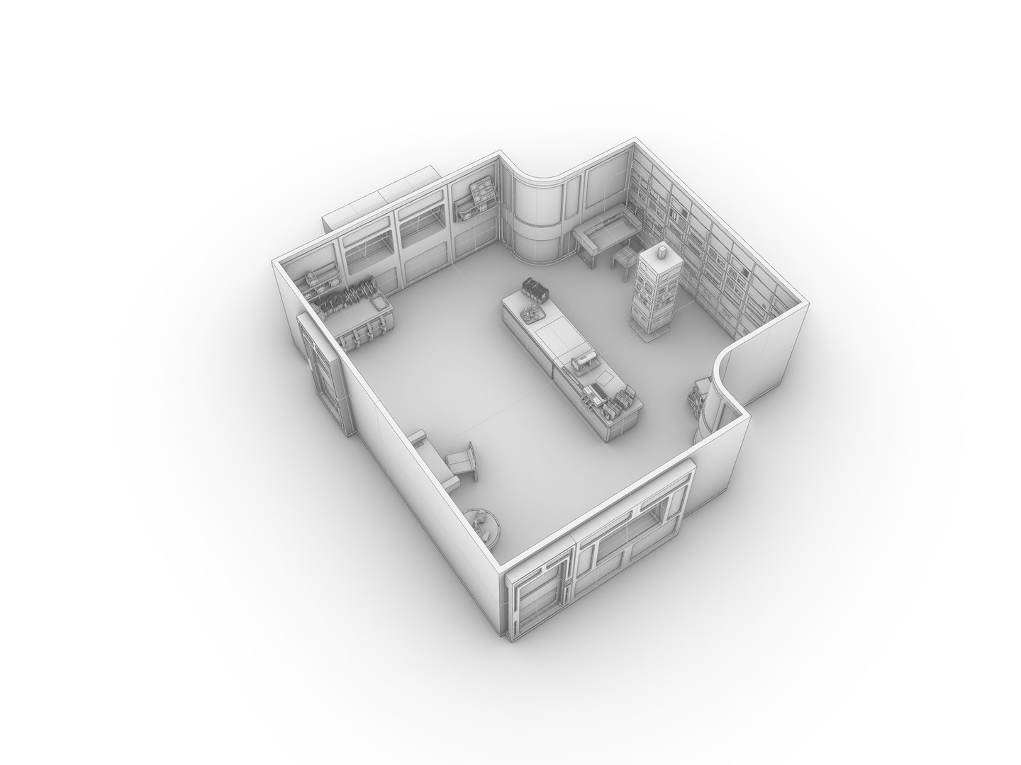 Flight Control Room 3D model - TurboSquid 2170720