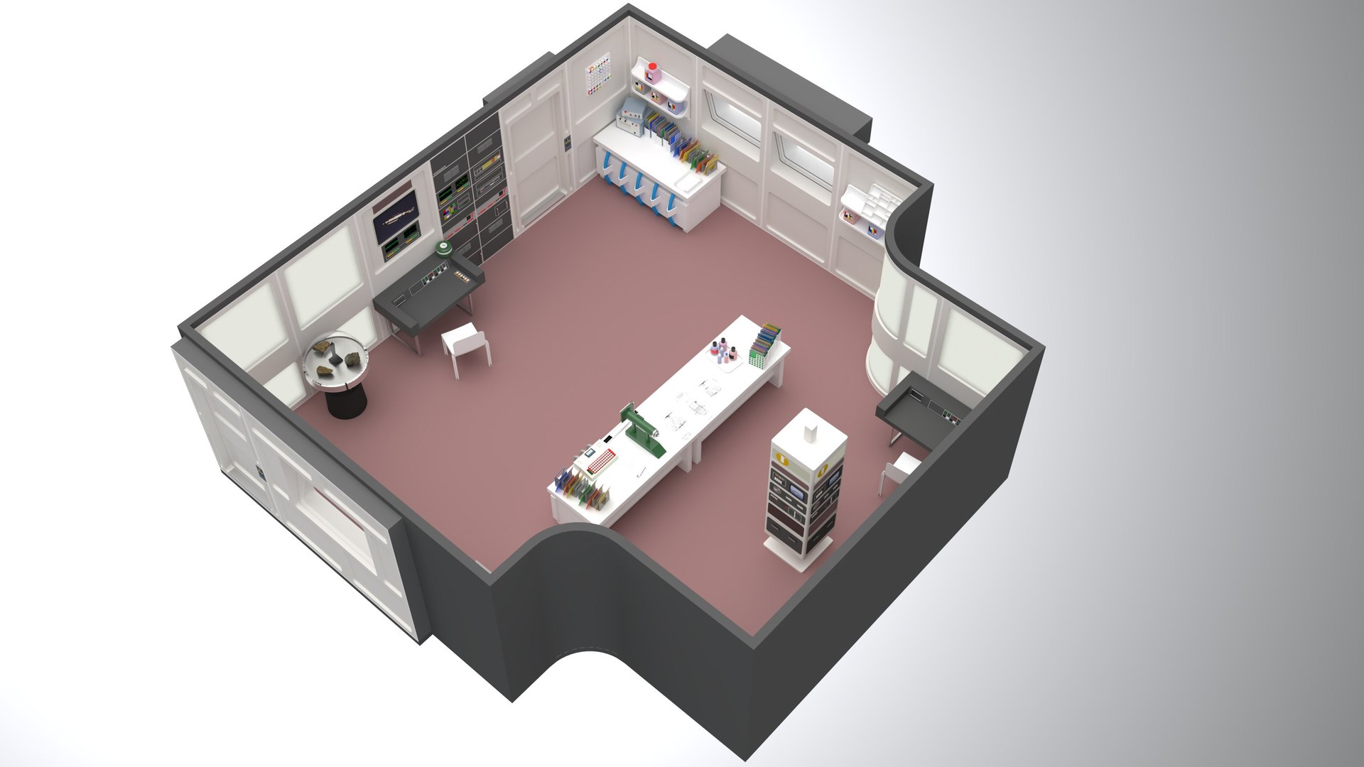 Flight Control Room 3D model - TurboSquid 2170720