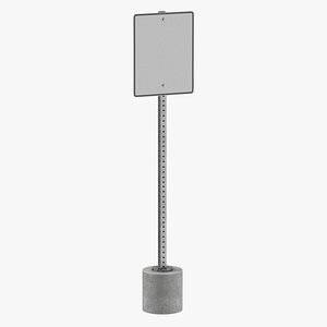 Rectangular Street Signs Square Cylinder and U shape model
