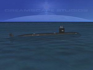 3d ship los angeles class submarine model