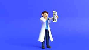Minimal Doctor Cartoon Character 3D model