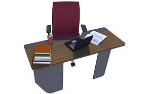 office desk modeled 3D