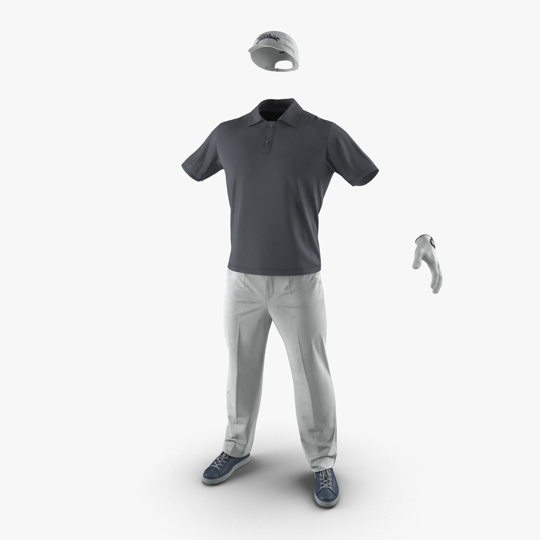 Mens Golf Clothes 3D model preview