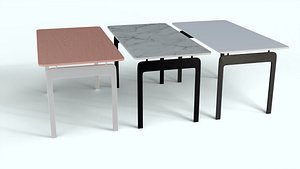 Modern Rectangular Table 3 Color Variants 3D Model
