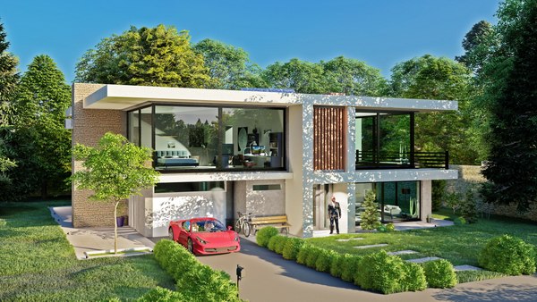 3d modern house model