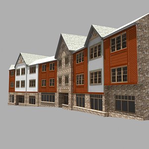 3D house 3 storey apartment model