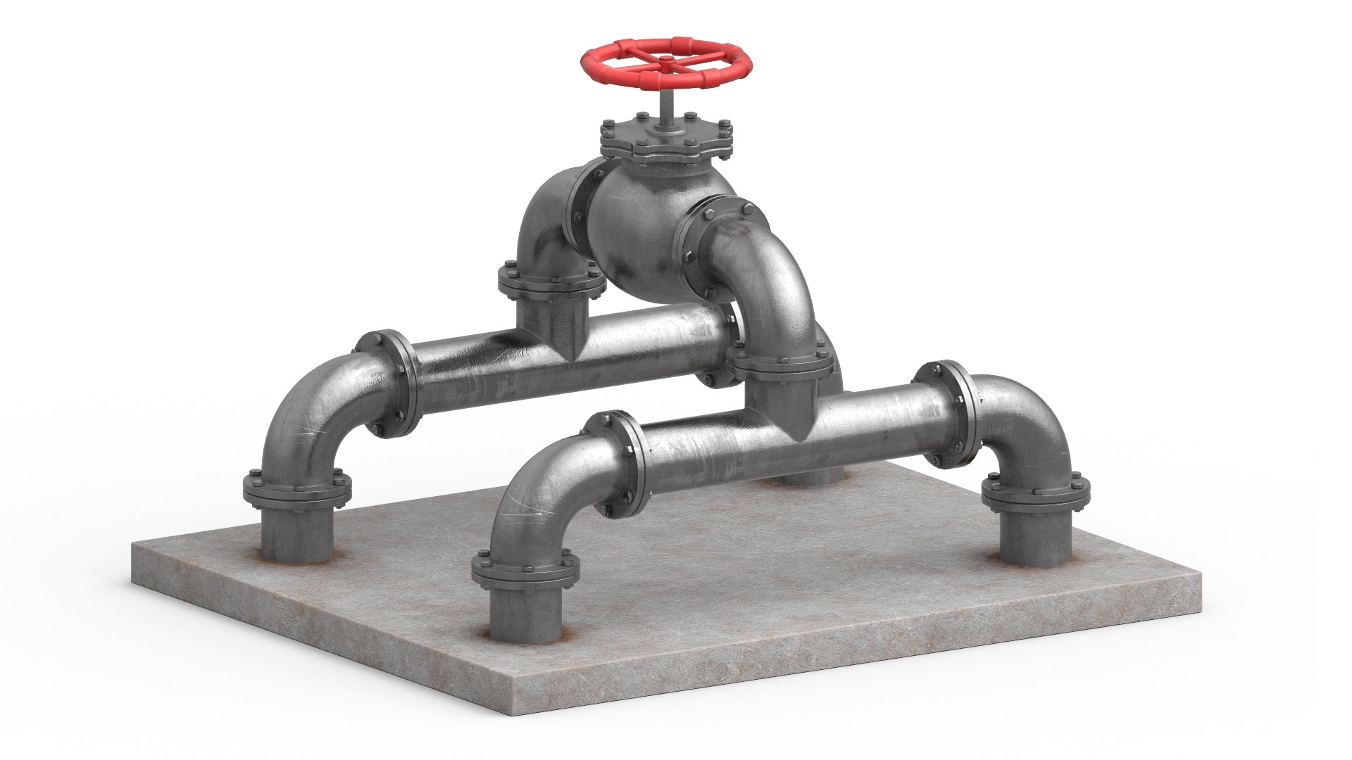Valve And Pipe Model - TurboSquid 1823121