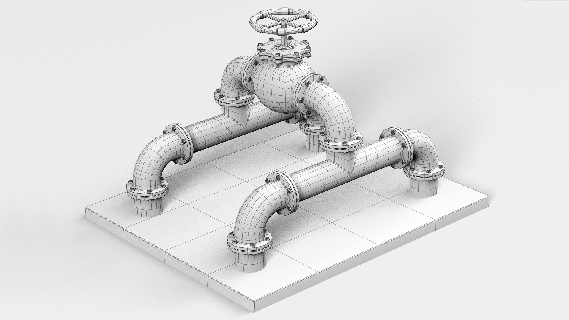 Valve And Pipe Model - TurboSquid 1823121