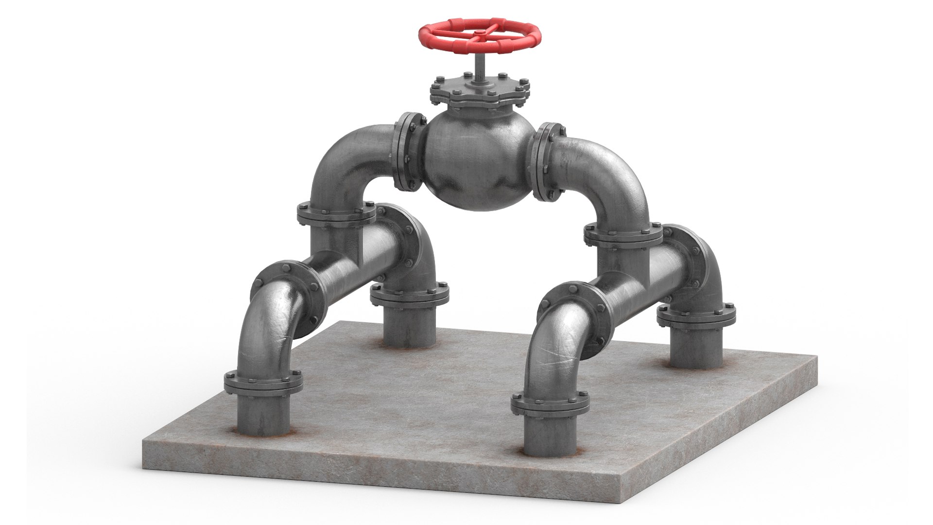 Valve And Pipe Model - TurboSquid 1823121