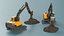 3D model Excavator with Pile of Soil