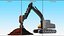 3D model Excavator with Pile of Soil