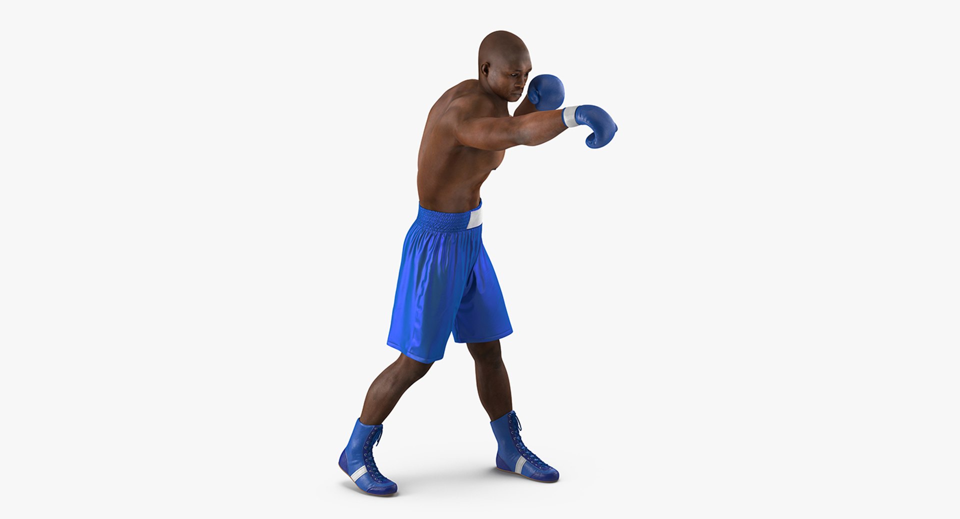 African American Boxer 2 Rigged 3D Model 3D model preview