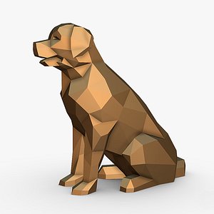 Golden Retriever low poly 3D model
