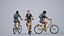 00579Bella001 - Teen Caucasian girl cycling outdoors with bag in transitional seasonal clothing