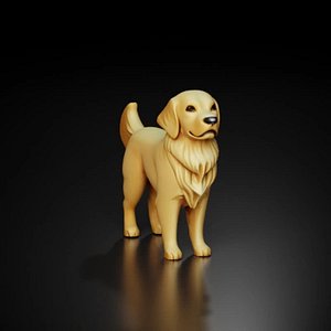Golden retriever Low-poly 3D model 3D