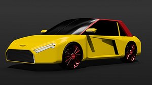 3D CL1M06 - Retro-Futuristic Two-Tone Coupe Concept