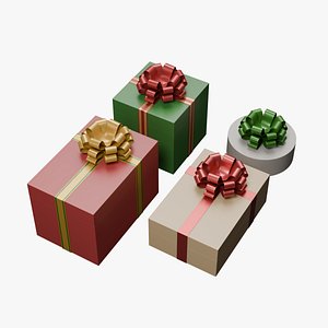 3D Christmas Gift Box collection model