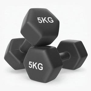 3D plastic fitness dumbbells 5kg