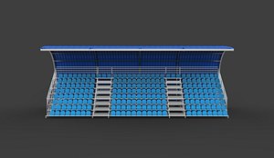 3D roofed grandstand 05 3D model