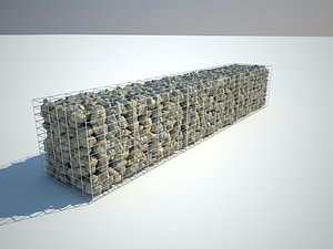Gabion stone wall