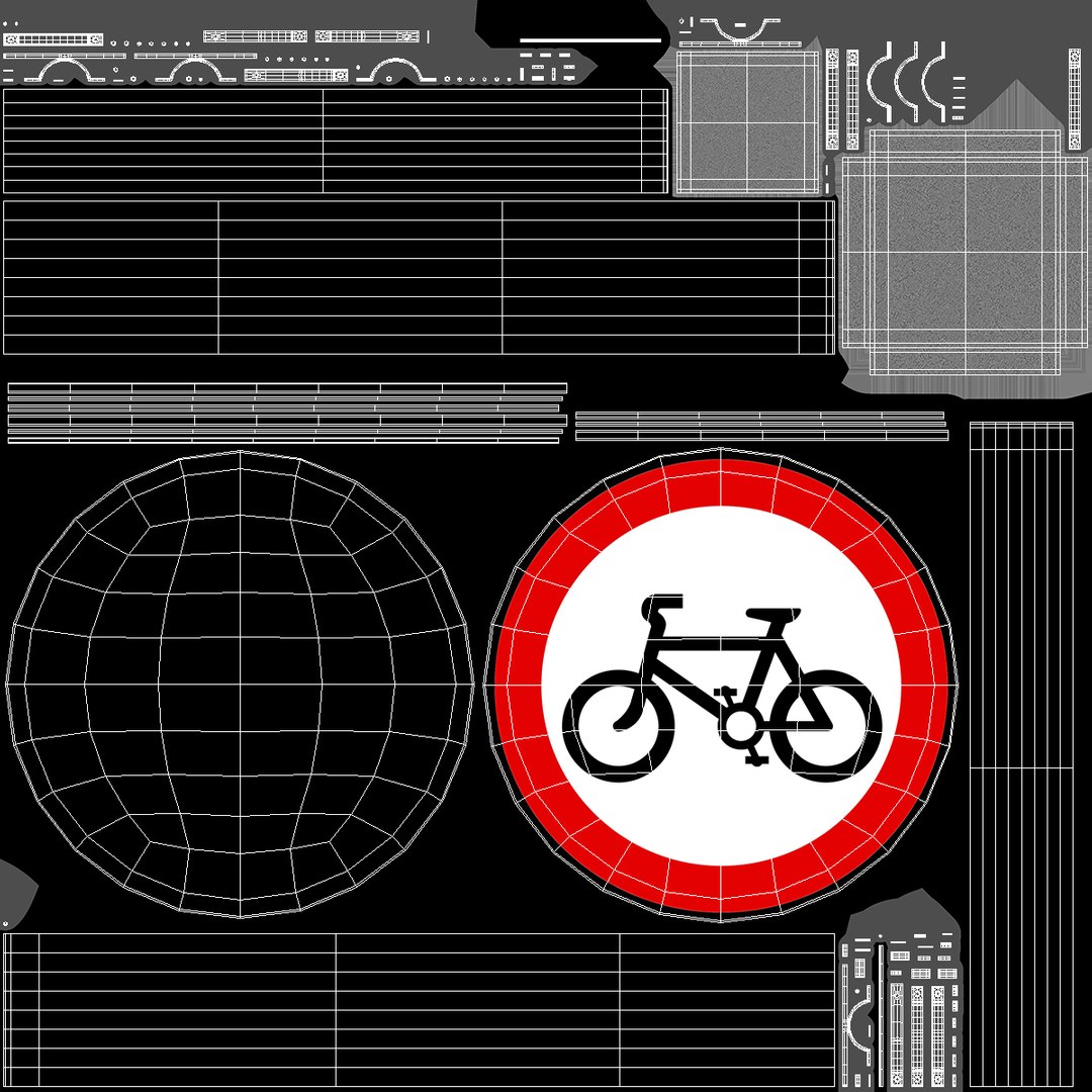 3D Road Sign No Cycling Model - TurboSquid 2211815